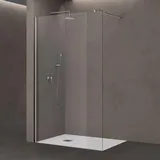doporro Luxus Duschwand für Dusche Duschabtrennung 140x200cm Walk-In Dusche 10mm ESG-Sicherheitsglas Klarglas inkl. Nanobeschichtung Bremen02K