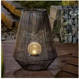 esotec Solar Windlicht Ilona Polyrattan 50cm inkl. LED schwarz