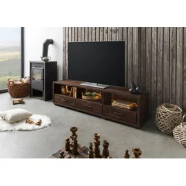 Massivmoebel24 Bark TV-Board 175x40x47 cm Dunkelbraun Holz
