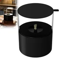 QEENTOE Feuerschale Runde Feuerstelle für Garten Balkon Feuerschalen Moderne Feuertonne Deko Feuerkorb Dekoration für Outdoor-Partys - Schwarz