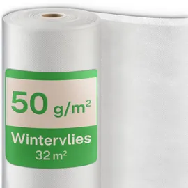 Praknu Wintervlies Pflanzen 50g/m2 20 x 1,6 m Rolle Weiß