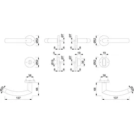 HOPPE Rosettengarnitur Bad-/WC-Garnitur Edelstahl F69 E1430Z/42KV/42KVS