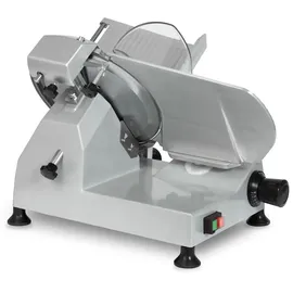 Vertes Gastro Aufschnittmaschine Schneidemaschine, Elektrisch mit 250W, Messer mit 300mm Durchmesser, Schnittstärke 0 bis 15mm, Allesschneider mit Aluminium Gehäuse, Inkl. Schleifstein