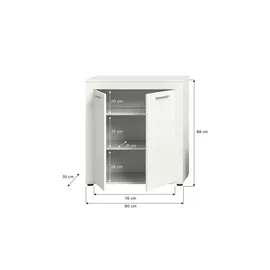 xonox Highboard 80 x 88 x 35 cm Weiß