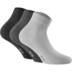 Sneakersocken ROHNER SOCKS "Socken Sneaker Plus 3er Pack 3er Pack", Damen, Gr. 35-38, grau, Obermaterial: 75% Baumwolle CO. 23% Polyamid PA. 2% Elasthan EL., Socken Sneakersocken