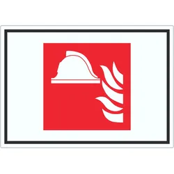 Mittel und Geräte zur Brandbekämpfung Symbol Aufkleber A6 (105x148mm)