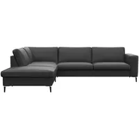 FLEXLUX Ecksofa »Fiore, L-Form, bequem und komfortabel durch hochwertigem Sitzaufbau«, breite Armlehnen, Kaltschaum, Füße Alu+schwarz schwarz