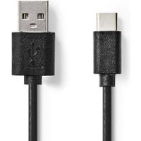 Nedis USB-Kabel USB 2.0 USB-A Stecker USB-CTM Stecker 2.5 W 480 Mbps Vernickelt 2.00 m USB USB A USB C Schwarz