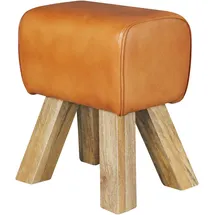 KADIMA DESIGN Sitzhocker Design Turnbock Leder 40 x 30 x 47 cm Braun