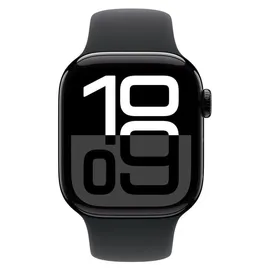 Apple Watch Series 10 GPS 46 mm Aluminiumgehäuse diamantschwarz Sportarmband schwarz M/L