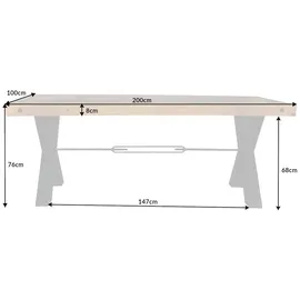 Riess-Ambiente THOR 200 x 76 x 100 cm vintage braun/schwarz