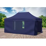 Faltpavillon Faltzelt Pavillon 3x4,5 Blau Gartenzelt Klappzelt Wasserdicht