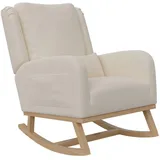 Bpkadhy Schaukelsessel,, Beige, Holz, Füllung: Baumwollfüllung, 93x96x68 cm, Wohnzimmer, Sessel, Schaukelstühle