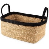 Compactor Tahna Jute-Aufbewahrungskorb, mittel, 29 x 20 x 15 cm, Braun/Schwarz, RAN10546