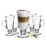 6 Irish Coffee Gläser mit Henkel Latte Macchiato Glas