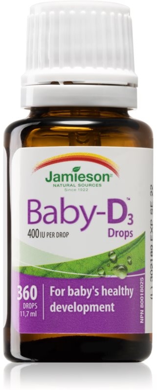 Jamieson Baby Vitamin D3 400 IU Tropfen für die gesunde Entwicklung von Kindern für Kinder 11,7 ml