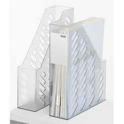 HAN Stehsammler Klassik brillant antistatischer, schwermetallfreier Kunststoff grau-transparent , DIN A4