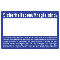 Sicherheitsbeauftragte sind:, Kunststoff, 300x200 mm