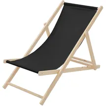 ECD Germany Sonnenliege 120 x 60 x 30 cm Schwarz