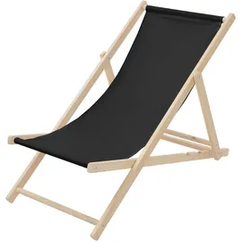 ECD Germany Sonnenliege 120 x 60 x 30 cm Schwarz
