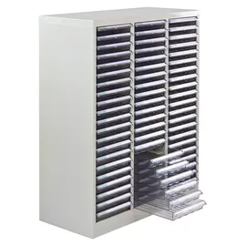 ADB Schubladenschrank / Schubladencontainer, 3x21 Schübe, 1010x795x350 Mm = 63 Schubladen - Grau