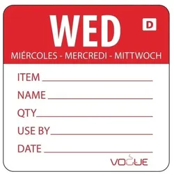 HYGIPLAS Vogue Auflösbare Etiketten Mittwoch Rot (250 Stück)