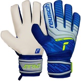 Reusch Unisex Torwarthandschuhe Attrakt Solid Erwachsene Herren Unisex Außennaht Schnitt Solid Belag für alle Spielfeldoberflächen Fussballhandschuhe Vapor Gray/deep Blue, 10, 5270515