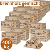 Brennholz Gemischt Kaminholz 400 kg Buche Eiche Birke Kiefer Fichte Holz Für Ofen und Kamin Kaminofen Feuerschale Grill Feuerholz 25 cm Wood