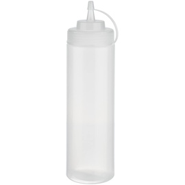 APS Quetschflasche, 760 ml, transparent, 6er Set Küchengadgets, Weiss