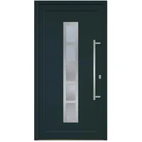 HORI® Haustür Eingangstür Komplettset – Robuste Hauseingangstür mit moderner Optik, hoher Wärmedämmung & Sicherheit, I Farbe: anthrazit (innen weiß) I DIN rechts I Modell: Frame I 210 x 110 cm