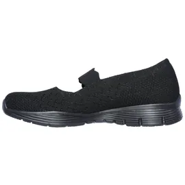 SKECHERS Damen technisiert gestrickt, (Seager-Power Hitter-Engineered Knit Mary Jane), schwarz/schwarz, 35 EU