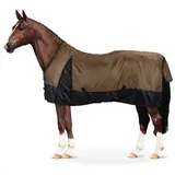 Equinate Regendecke Diamond mit erweiterter Schulterfreiheit und Fleeceinnenfutter braun 1,45 m