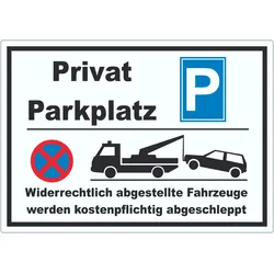 Privat Parkplatz Aufkleber A3 (297x420mm)