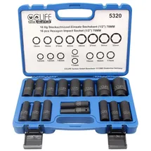 CCLIFE Steckschlüssel 16-tlg. 1/2"