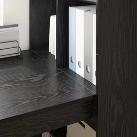 vidaXL Schreibtisch mit Regal Schwarz Eichen-Optik 122 x 67 x 145 cm