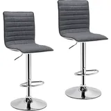 Hti-Living Barhocker Jax 2er Set höhenverstellbar grau