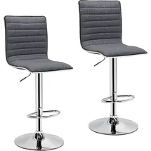 Hti-Living Barhocker Jax 2er Set höhenverstellbar grau