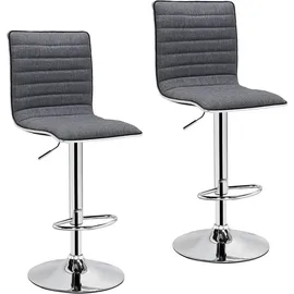 Hti-Living Barhocker Jax 2er Set höhenverstellbar grau