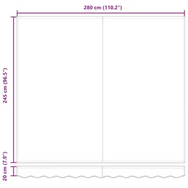 vidaXL Markise 300 x 250 cm mehrfarbig