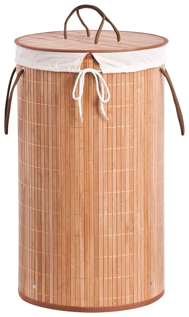 Wäschesortierer ZELLER PRESENT "Bamboo" Wäschesammler Gr. H: 60cm, beige (natur)