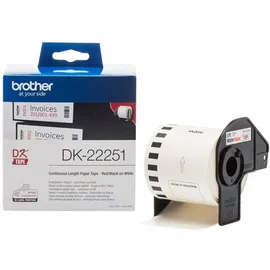 Brother Universaletiketten DK22251 Rot/Schwarz 62 mm x 15,24 m 1 Blatt