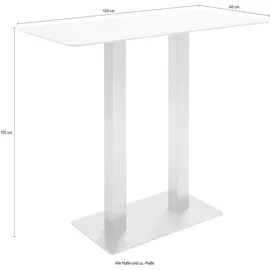 MCA Furniture Bartisch Zarina 120 x 105 x 60 cm Weiß