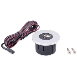 Kalb Material Für Möbel Einbau USB-Hub 2 in 1 12V Silbergrau 1 St.