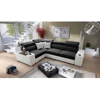 Best for Home Ecksofa Best For Home Samt-Würfel-Pouf-Hocker – Eleganter Fußhocker & Sitzpouf, Schlaffunktion schwarz 282 cm