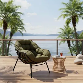 Lesli-Living Lesli Living Relaxsessel Cozy Olive 0 x 0 x 0 cm anthrazit/olivgrün