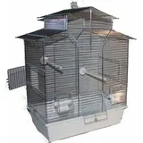 60 cm Vogelkäfig Vogelbauer Wellensittich Kanarien Voliere Vogelhaus Iza 2 ohne - weiß