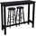 Woltu Bartisch 1 x 2 x 2 cm Schwarz