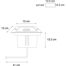 QAZQA Moderner Bodenspoiler Kunststoff verstellbar IP65 1x GU10 schwarz