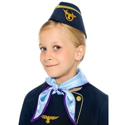 Maskworld Kostüm Stewardess Hut für Kinder, Das passende Schiffchen für den Flug. Von MASKWORLD. blau