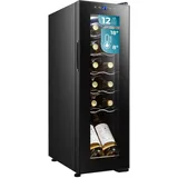 Cecotec CoolCrystal Weinkühler mit Kompressor Freistehend, Schwarz 12 Flaschen